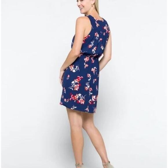 41 HAWTHORN Stitch Fix Trisha Split Neck Dress Blue Women's Size Large - Picture 4 of 14